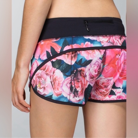 Lululemon Run Speed Shorts Secret Garden 4-way Stretch Size 2 Running Yoga Rare - Picture 9 of 14